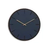 Hemverk - Vægur - Mørk Eg/Smokey Blue - Kobber visere - Ø38 cm