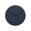 Hemverk - Vægur - Mørk Eg/Smokey Blue - Sorte visere - Ø38 cm