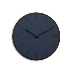 Hemverk - Vægur - Mørk Eg/Smokey Blue - Sorte visere - Ø38 cm