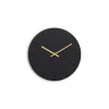 Hemverk - Vægur - Mørk Eg/Sort - Guld visere - Ø28 cm