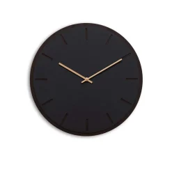 Hemverk - Vægur - Mørk Eg/Sort - Kobber visere - Ø38 cm