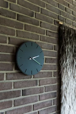 Hemverk - Vægur - Mørk Eg/Sort - Kobber visere - Ø38 cm