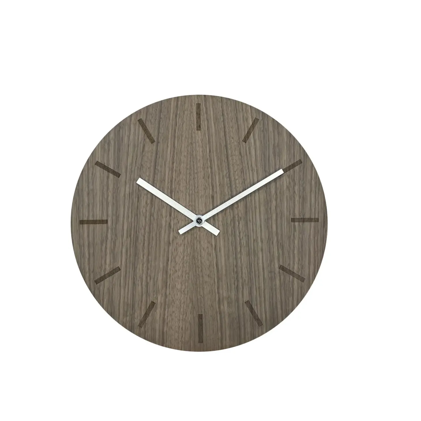 Hemverk - Vægur - Valnød - Ø28 cm - Sølv visere