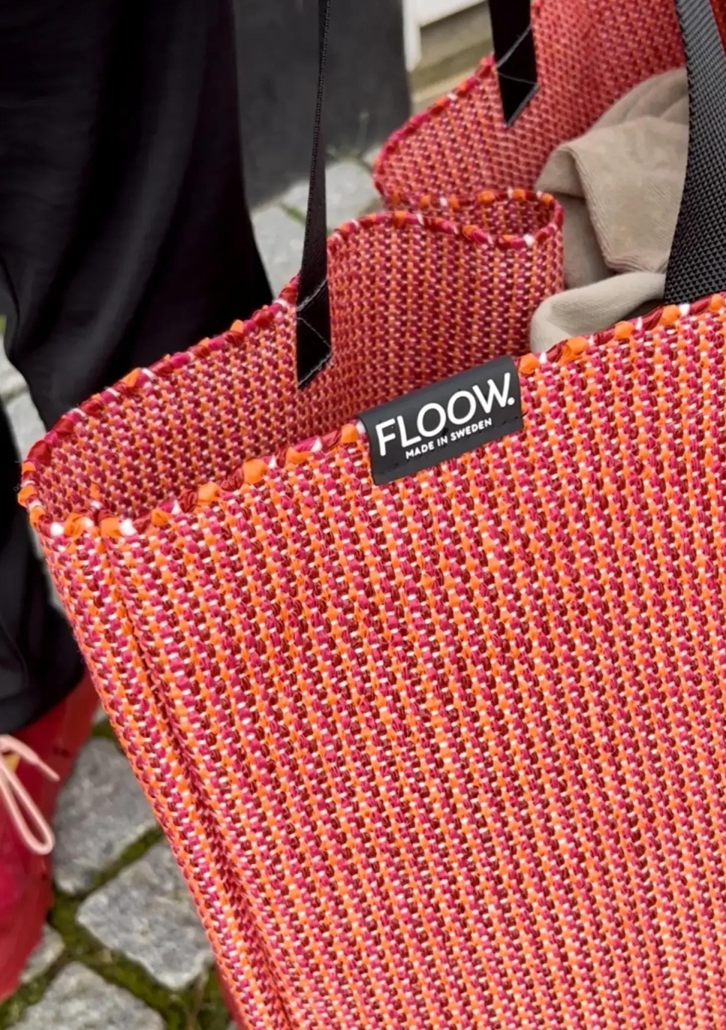 Horredsmattan - Strandtaske - Beach Bag - 70 x 53 cm - Rød / Red