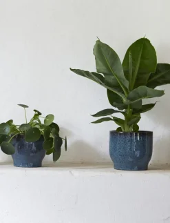 Knabstrup Keramik - urtepotteskjuler Ø 14.5 cm dusty blue
