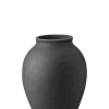 Knabstrup Keramik - vase H 12.5 cm black