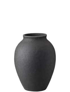 Knabstrup Keramik - vase H 12.5 cm black
