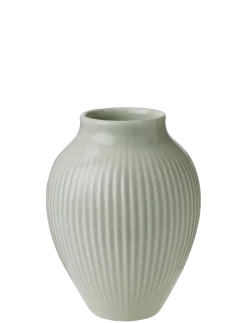 Knabstrup Keramik - vase H 12.5 cm ripple mint