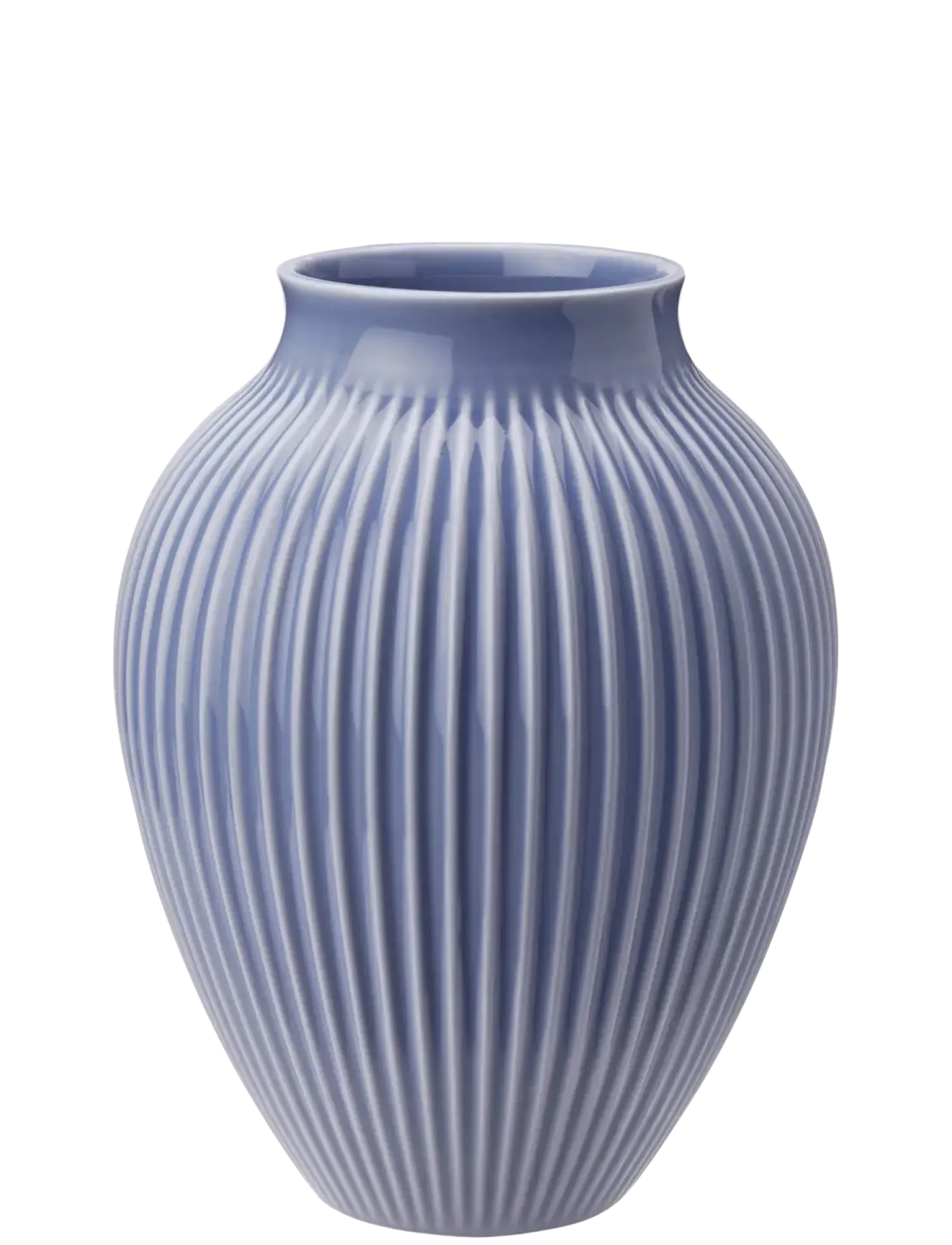 Knabstrup Keramik - vase H 20 cm ripple lavender