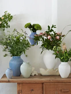 Knabstrup Keramik - vase H 20 cm ripple lavender
