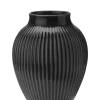 Knabstrup Keramik - vase H 20 cm ripple black
