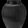 Knabstrup Keramik - vase H 27 cm ripple black