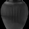 Knabstrup Keramik - vase H 35 cm ripple black