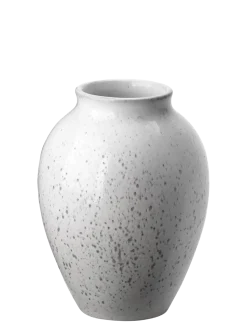 Knabstrup Keramik - vase H 12.5 cm white / grey