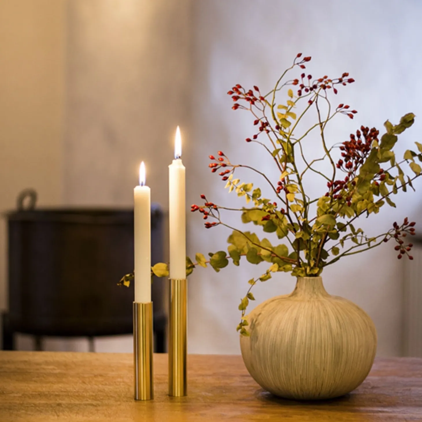 Kunstindustrien - Slim Light Lysetage messing - Højde 17 cm