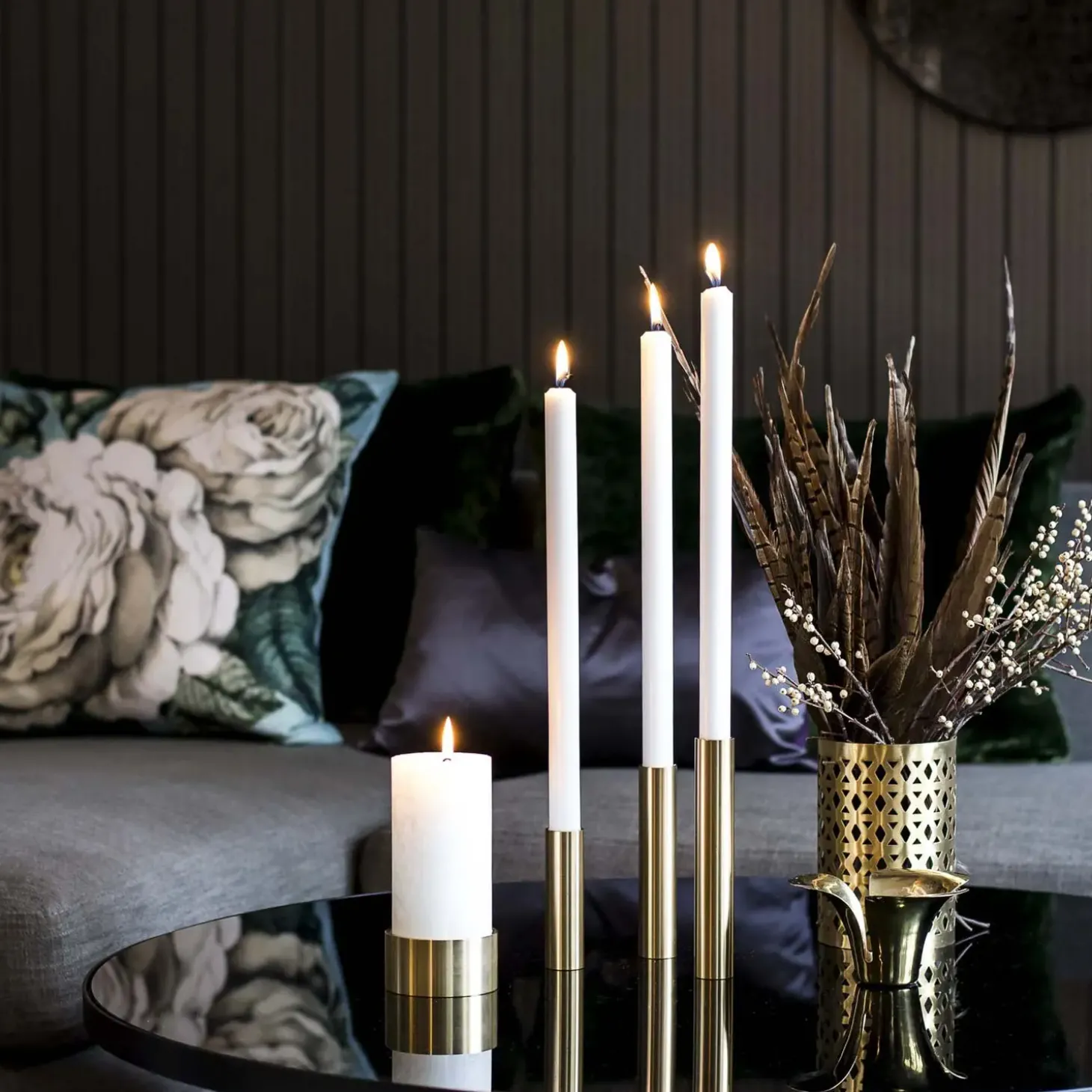 Kunstindustrien - Slim Light Lysetage - Messing - Højde 10 cm