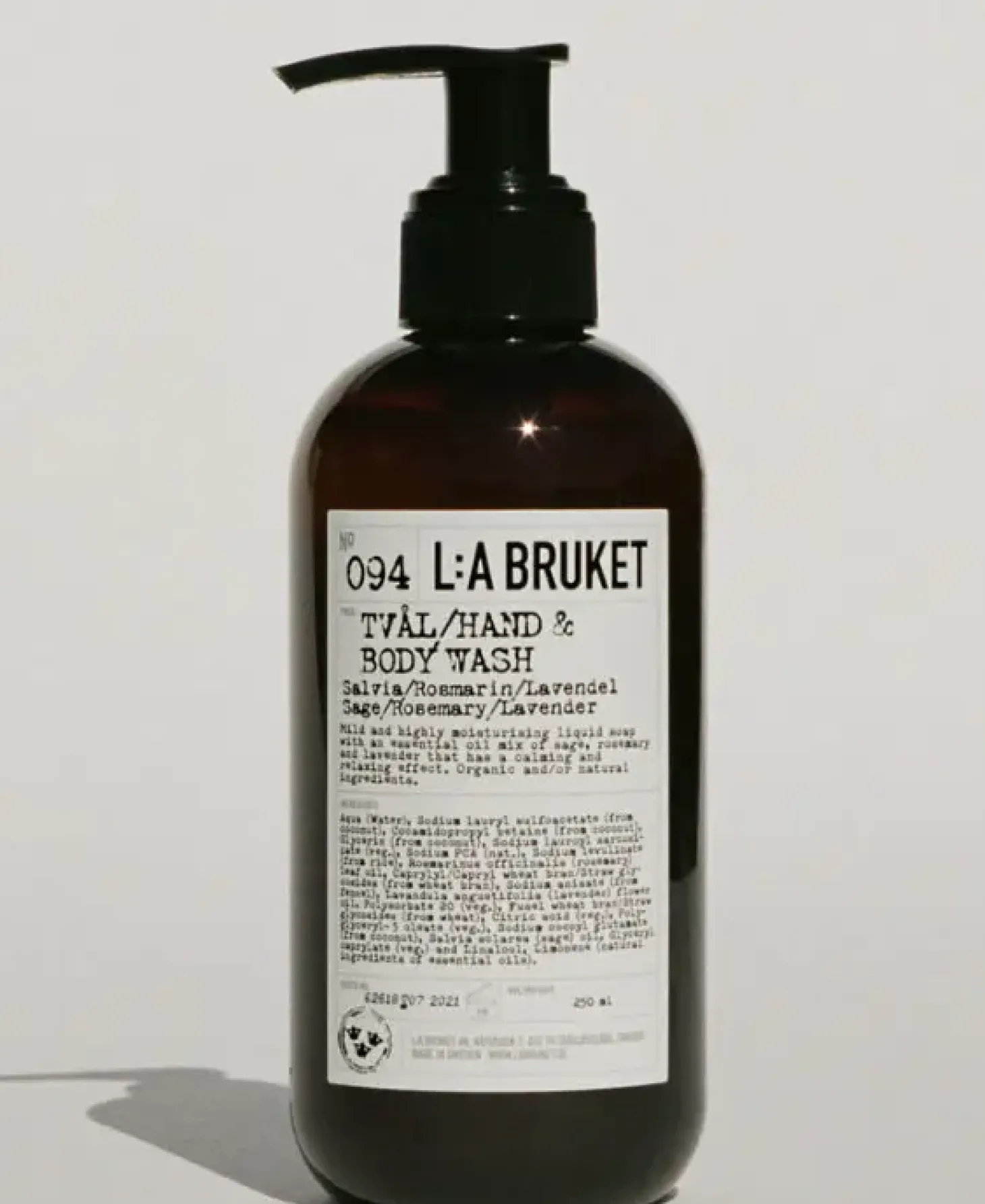 L:A Bruket - Flydende Hånd- og kropssæbe - Salvie/Rosmarin/Lavendel - 240 ml