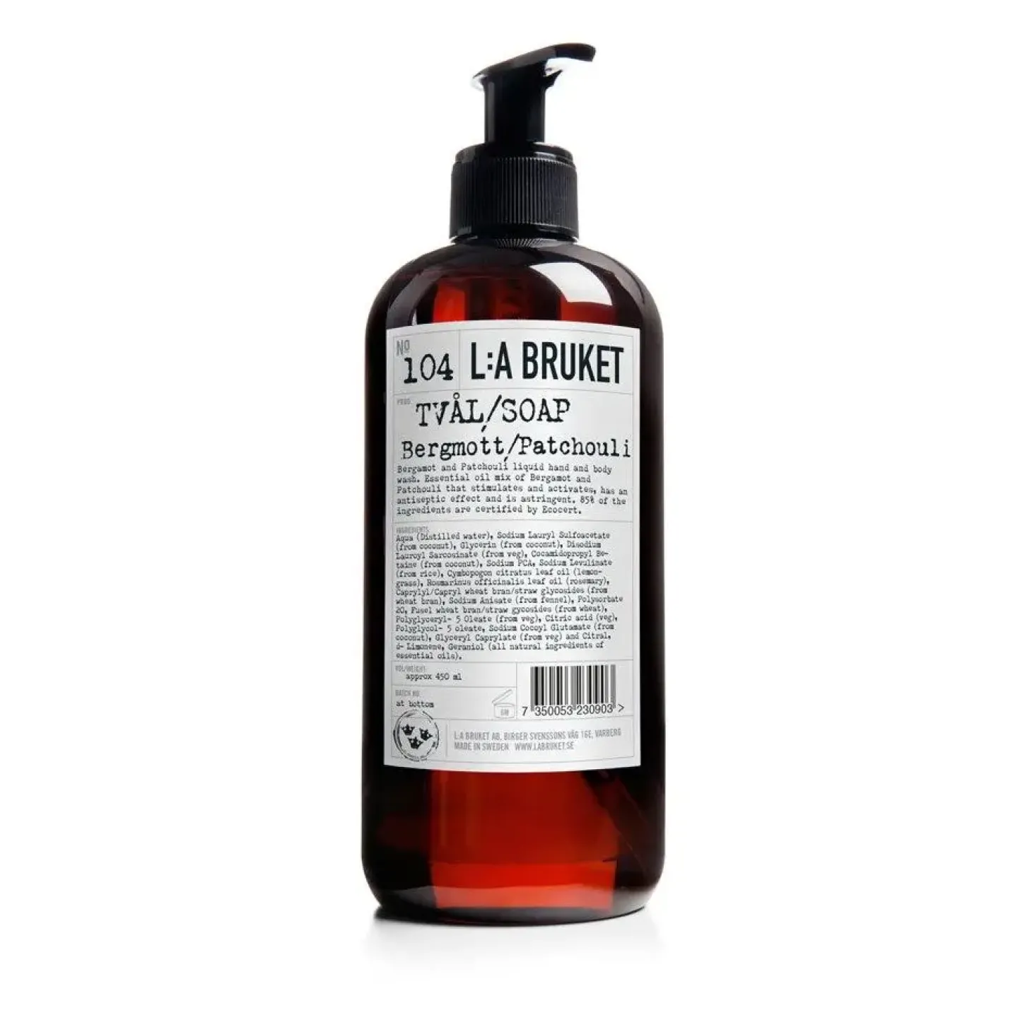 L:A Bruket - Flydende håndsæbe 450 ml - Bergamot