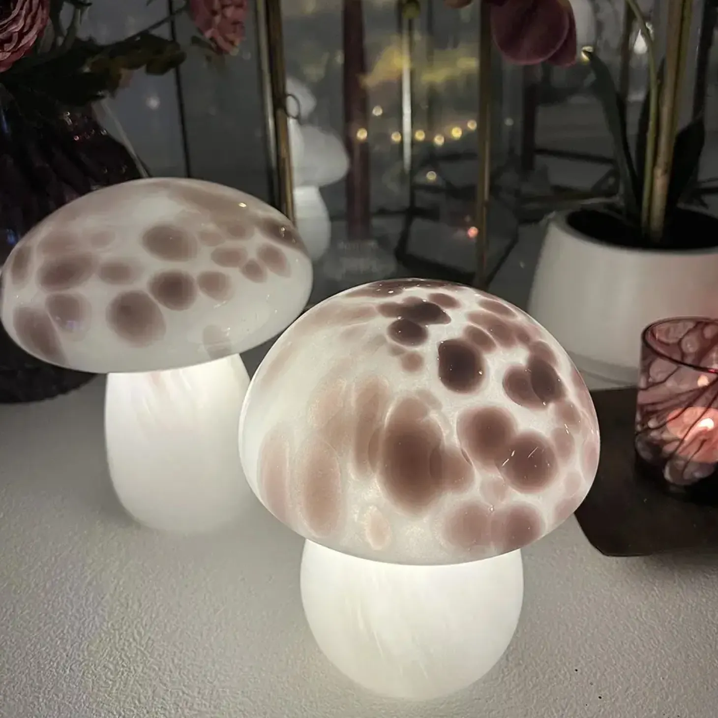 La Vida - Mushroom glaslampe LED, lille - Lavendel