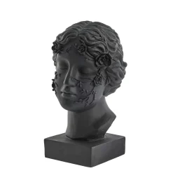 Lene Bjerre - Sielle figur kvinde m. blomster 31 cm. sort