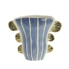 Lene Bjerre - Valentina vase i keramik 24x13 cm. blå/guld