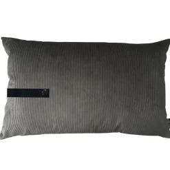 Louise Smærup - Pude i fløjl m. strop - Taupe - 50x80 cm