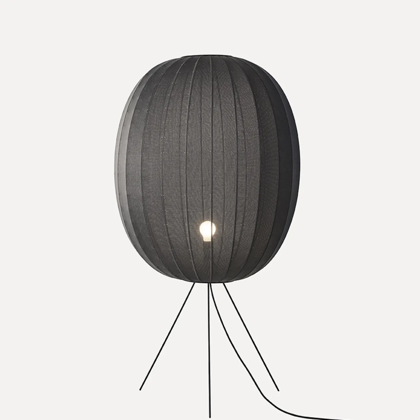 Made By Hand - Gulvlampe - Knit-Wit 65 High Oval Floor Medium - Black