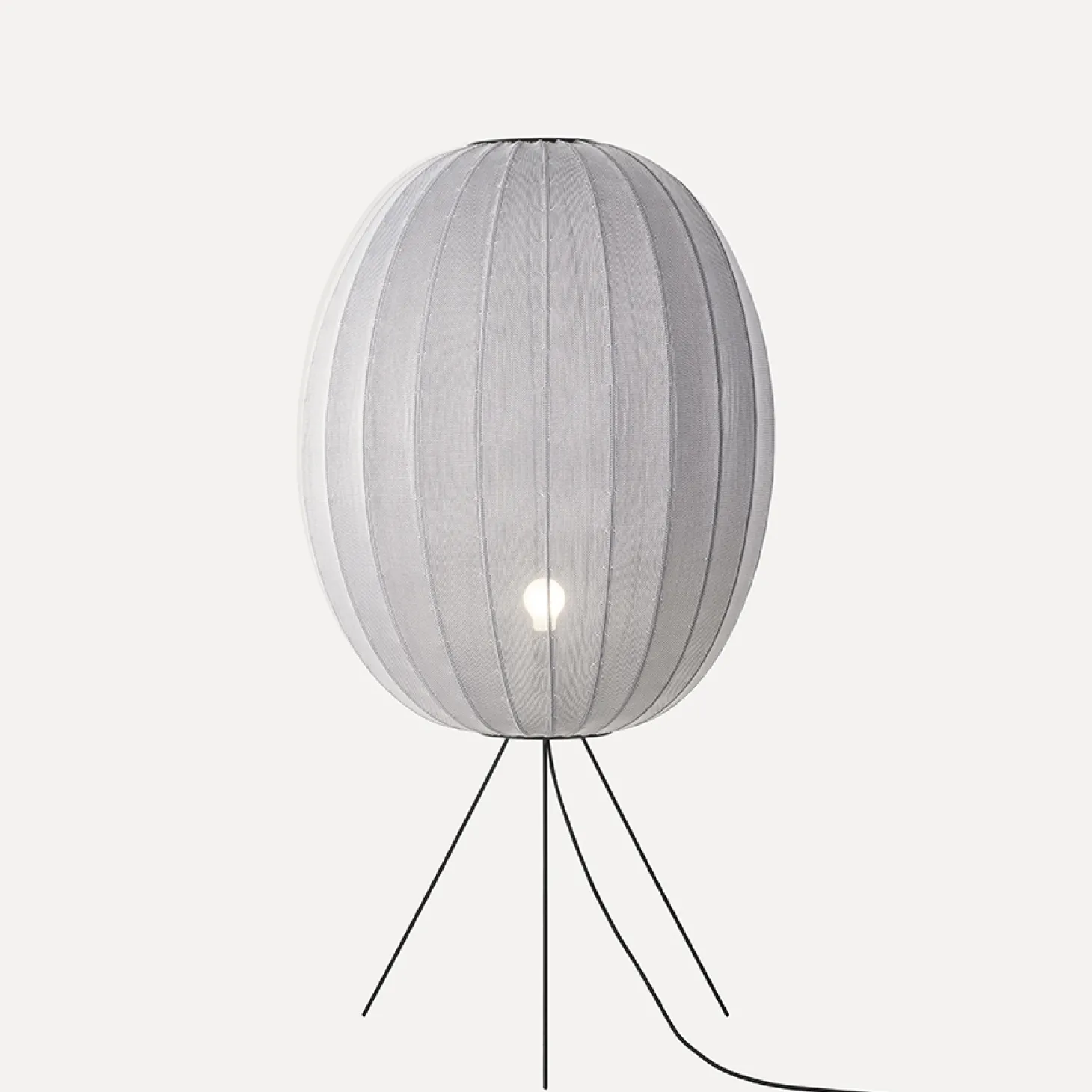 Made By Hand - Gulvlampe - Knit-Wit 65 High Oval Floor Medium - Silver