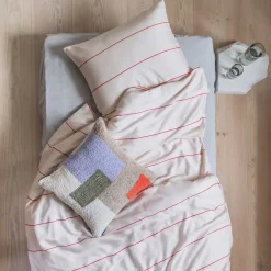 Mette Ditmer - ALIGN-sengesæt - Bright red/Sand - W140 x L200 cm