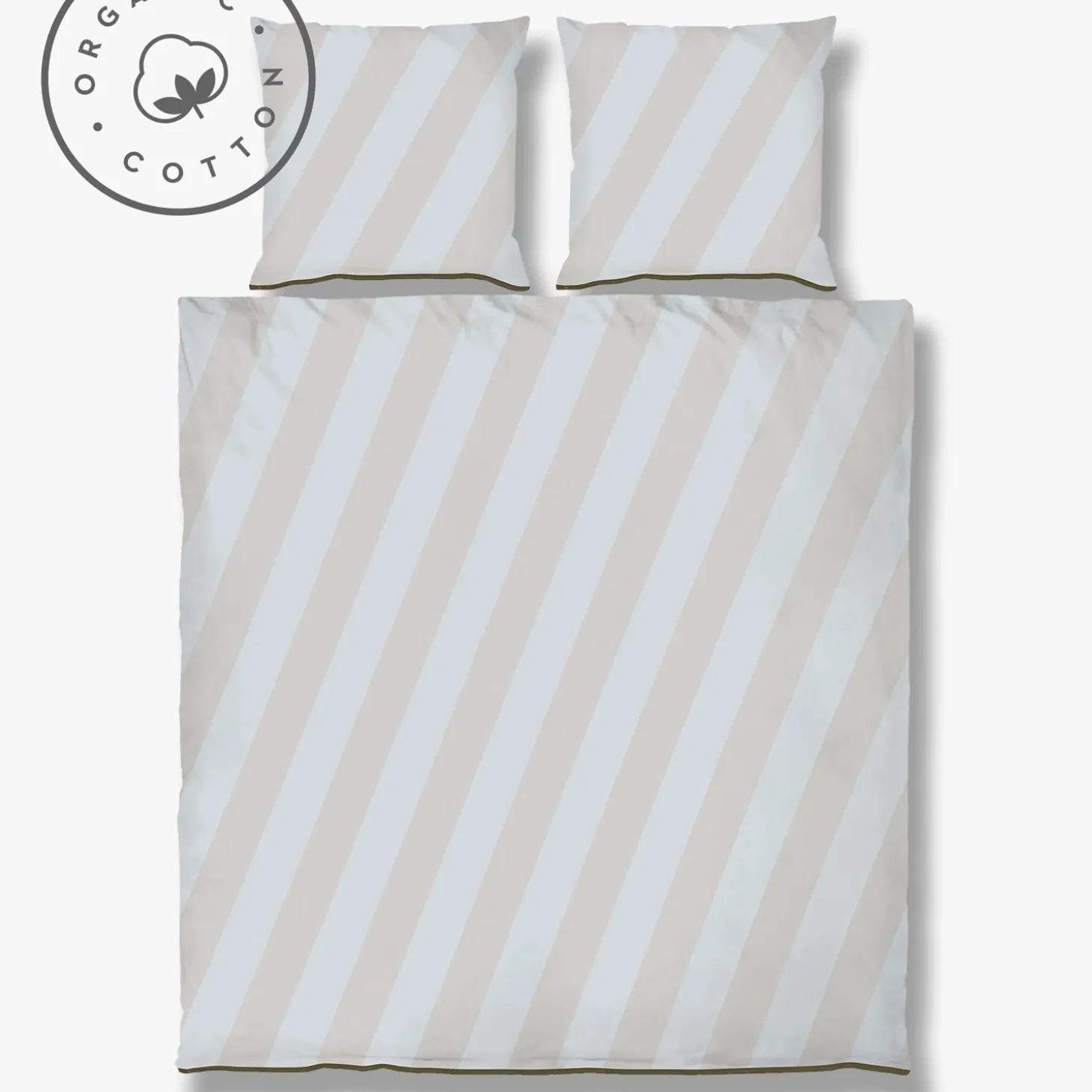 Mette Ditmer - DIAGONAL-sengesæt - Light grey/Sand - W200 x L220 cm
