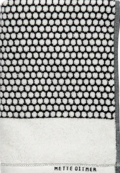 Mette Ditmer - GRID gæstehåndklæde, 2-pak, Sort / Off-white