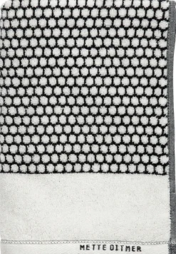 Mette Ditmer - GRID håndklæde, sort / råhvid