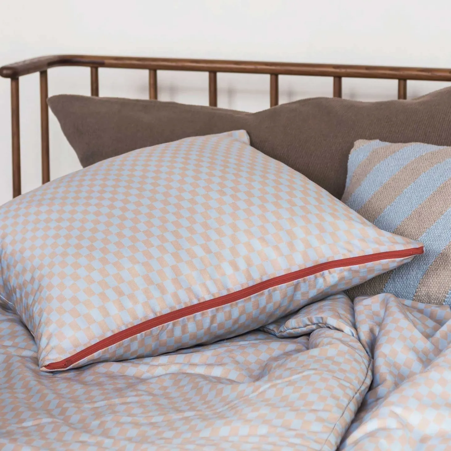 Mette Ditmer - MINI-sengesæt - Light blue/Tan - W140 x L200 cm