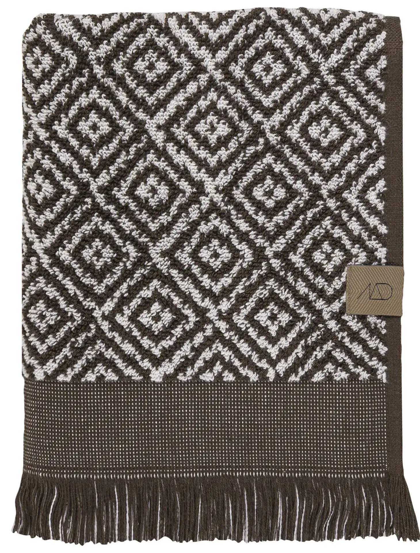 Mette Ditmer - MOROCCO-håndklæde - Chocolate/Off-white - W35 x L55 cm