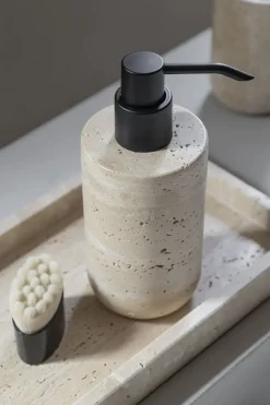 Mette Ditmer - TRAVERTINE dispenser, tall - Linen