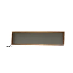 MiLLE W NORDISK DESIGN - Bakke i træ - Grå læder - 15 x 60 cm.