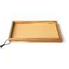 MiLLE W NORDISK DESIGN - Bakke i træ - Beige læder - 24 x 33 cm.