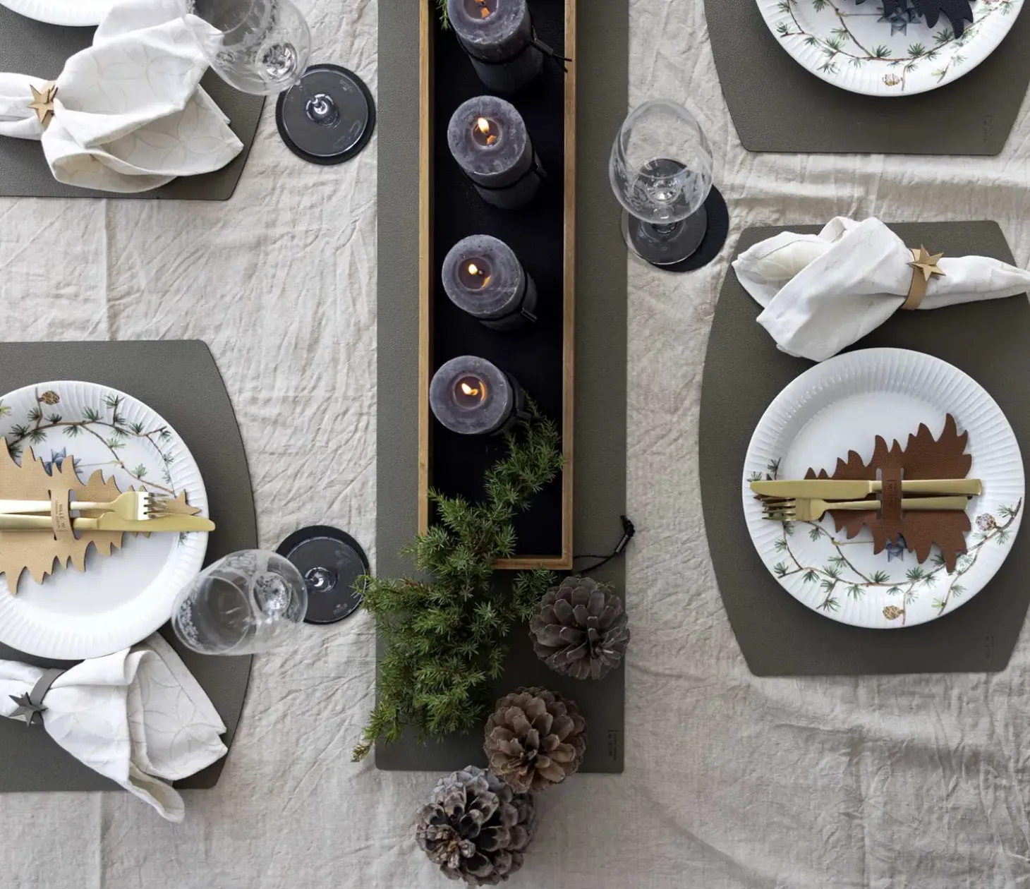 MiLLE W NORDISK DESIGN - Bordløber - Grå læder