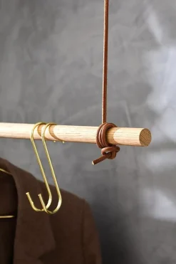 Moudhome - OAK Bøjlestang Med Læder - 100 cm