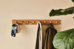 Moudhome - OAK Knagerække Egetræ Med Messing Knager - 100 cm