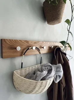 Moudhome - OAK Knagerække Egetræ Med Stål Knager - 100 cm