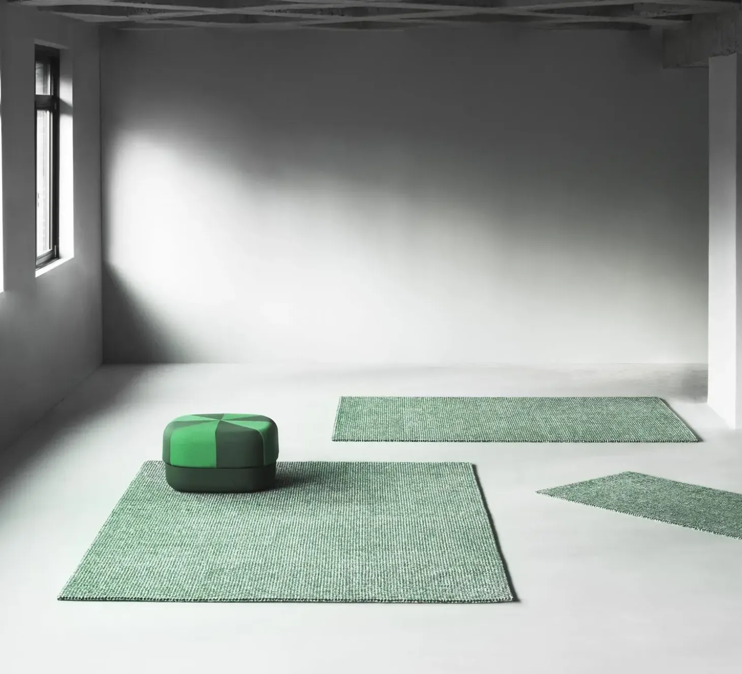 Normann Copenhagen - Flick Rug 170x240 cm - Off White/Dark Green