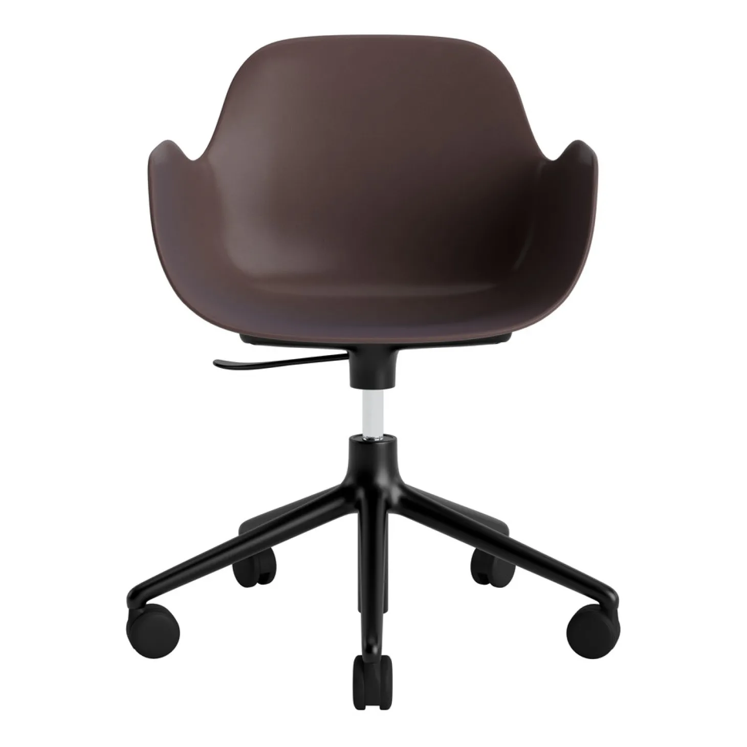 Normann Copenhagen - Form Armstol Swivel 5W med hjul - Sort/Brun