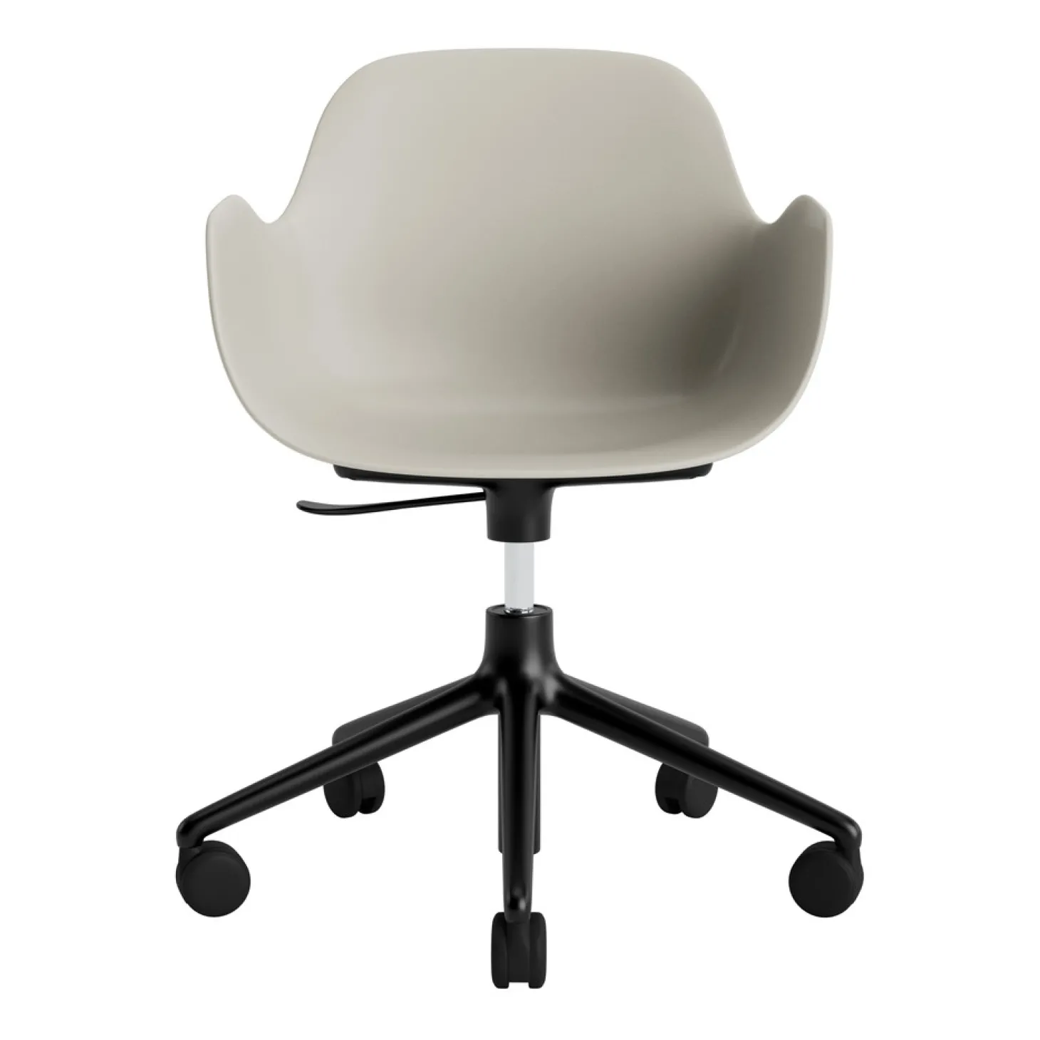 Normann Copenhagen - Form Armstol Swivel 5W med hjul - Sort/Lys grå