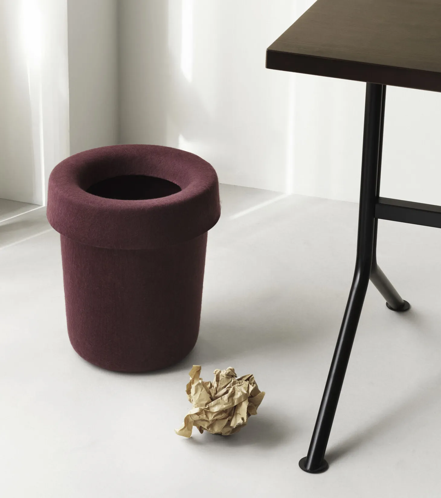 Normann Copenhagen - Hide Office Bin Burgundy