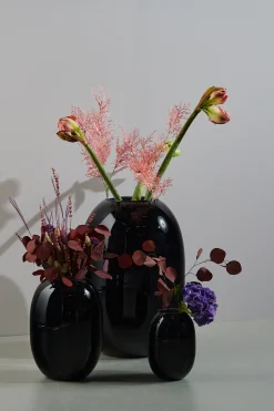 Piet Hein - Vase glas 50 cm - SORT-OPAL