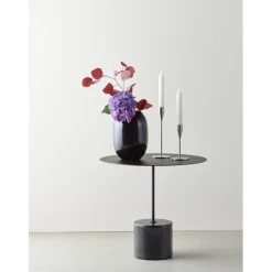 Piet Hein - Vase glas 20 cm - SORT-OPAL
