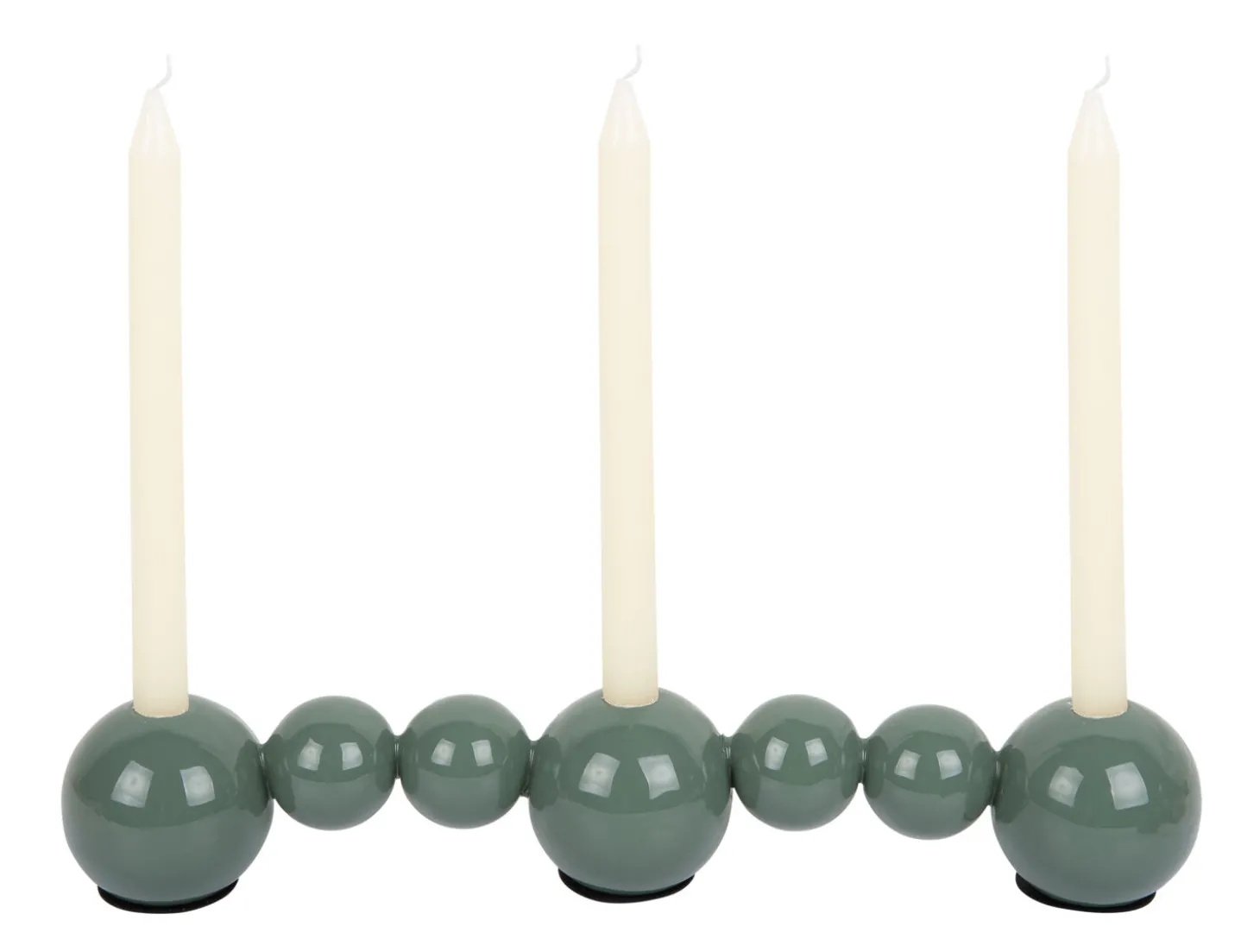 Present time - Candle holder Bubbles straight enamel jungle green