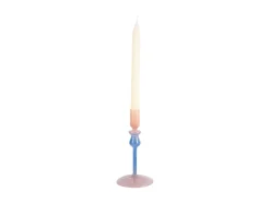 Present time - Candle holder Duo Colores small soft pink w. cobalt blue