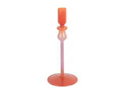 Present time - Candle holder Duo Colores medium bright orange w. soft purple